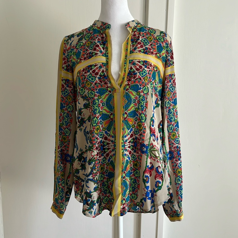Twelfth Street by Cynthia Vincent - Printed Silk Top - Small